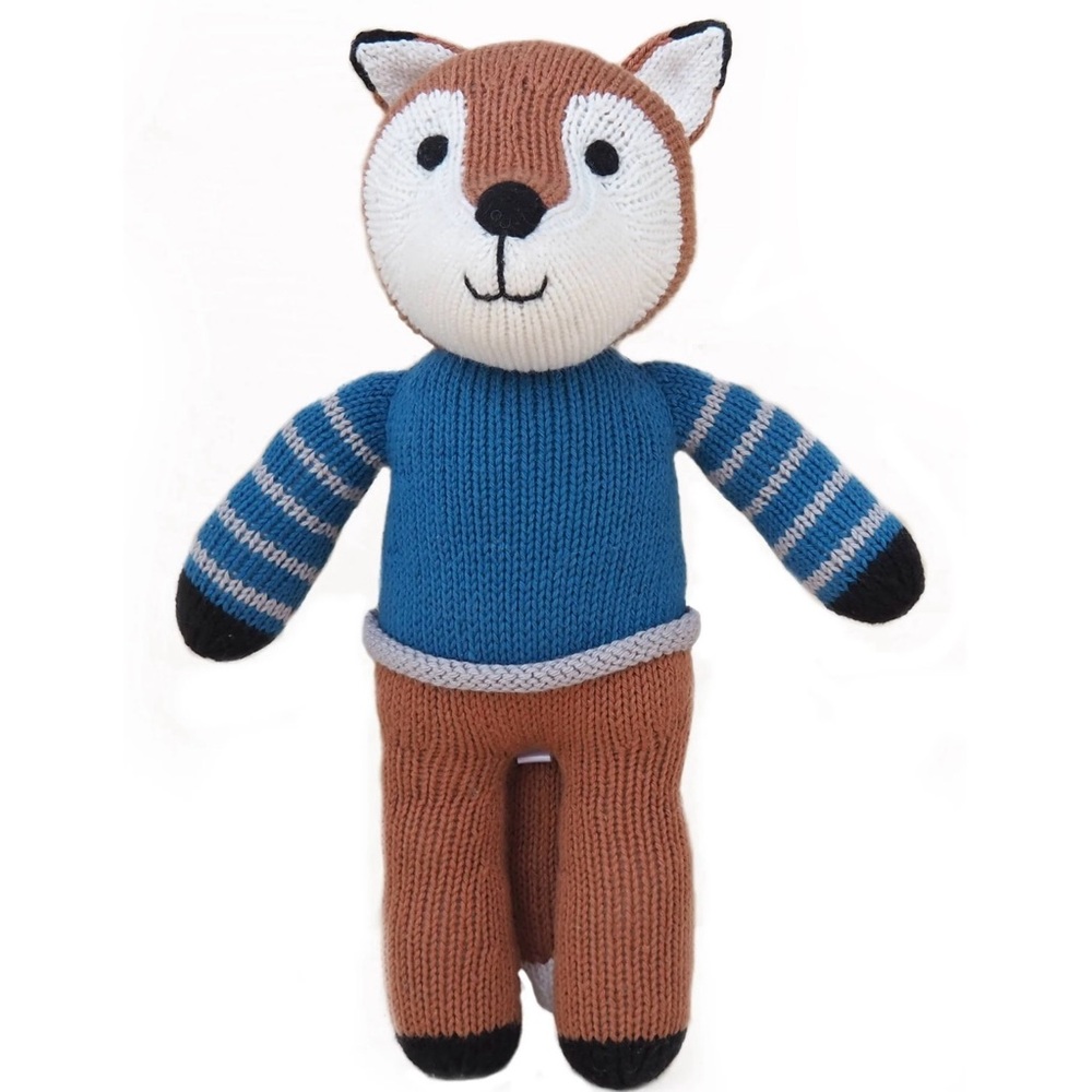 Melange Collection | Fox in Blue Sweater Stuffed Animal